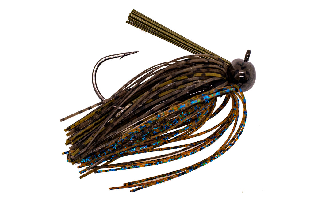 Fin Commander Green Pumpkin with Blue Football Bass Bait - 3/8, 1/2