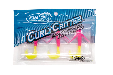 Fin Commander Curly Critter Pink/Chartreuse, 6 pc.