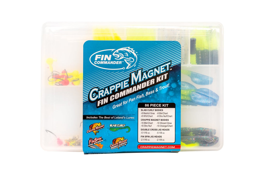 Fin Commander Slab Crappie Magnet Tails Fish Bait, Pink/Chartreuse